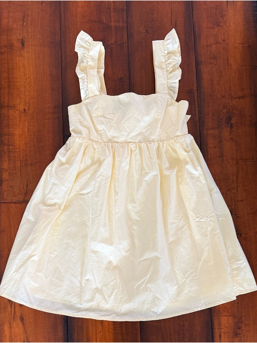 Altar'd State Yellow Ruffle Strap Mini Dress